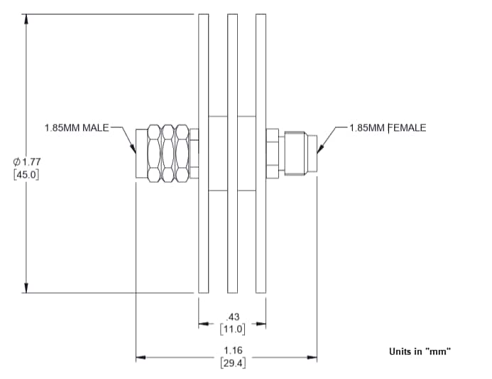 Mechanical Drawing - Pasternack PE7714 Fixed Attenuators